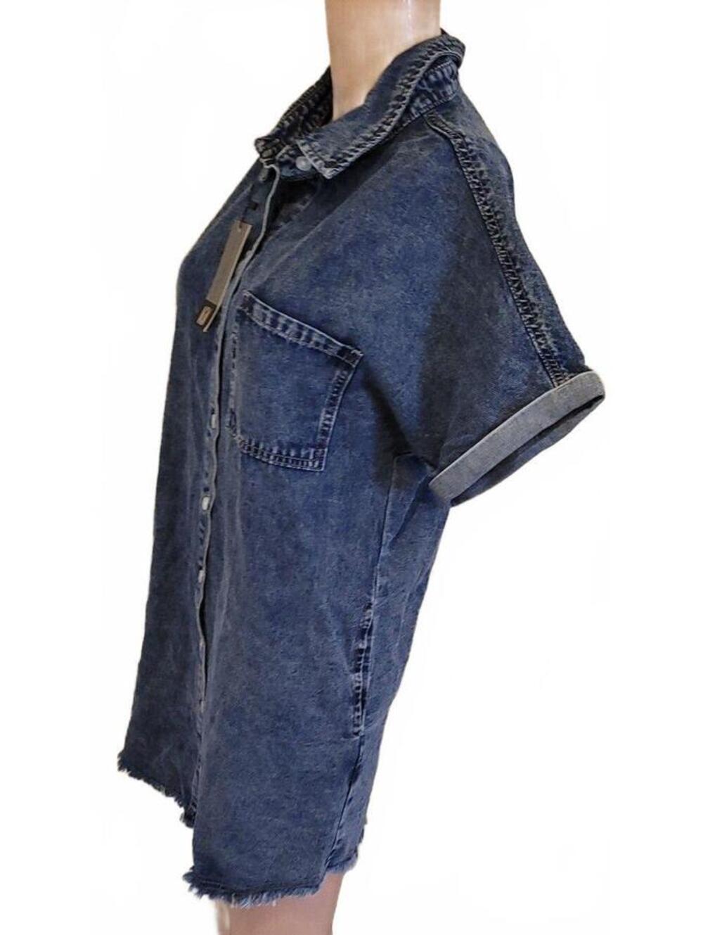 Yewfirm Denim Collection Blue Denim Shirt Women's Jean's Sexy Fashion Dress XS - Picture 5 of 9